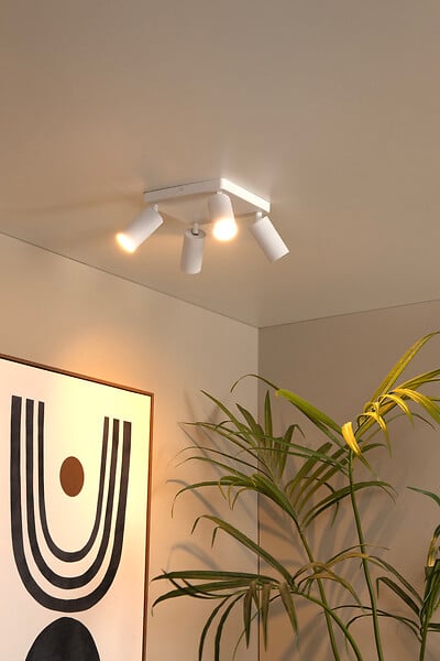 LUCIDE - Spot plafond aluminium CLUBS Blanc 4xGU10 40W - large