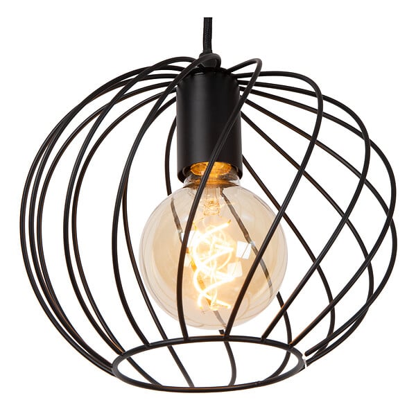 LUCIDE - DANZA Suspension-Noir-25-1xE27-40W-Mtal - large