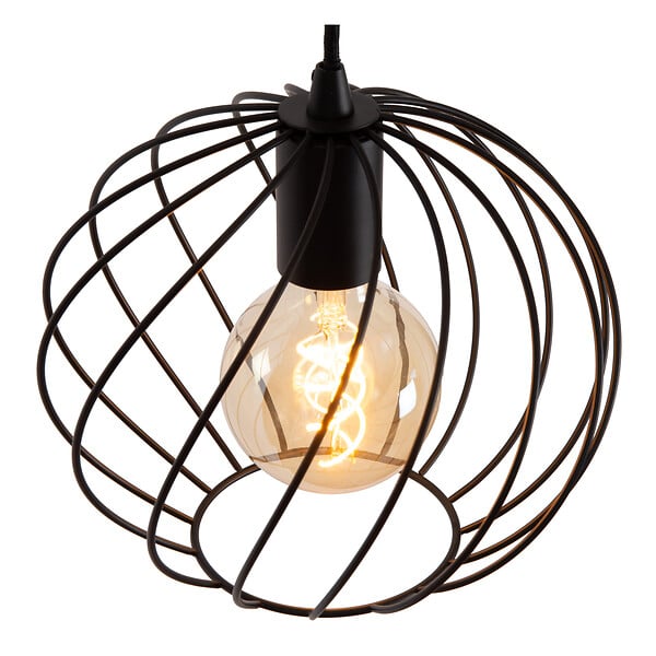 LUCIDE - DANZA Suspension-Noir-25-1xE27-40W-Mtal - large