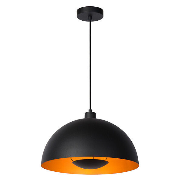 LUCIDE - Suspension acier design - Siemens - Noire - E27 40W - large