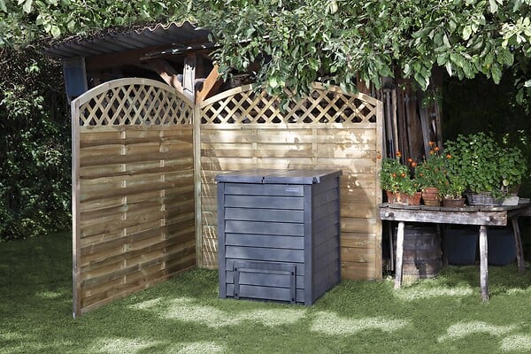 GARANTIA - Composteur Thermo-Wood 400L avec grille de fond - Brun - large