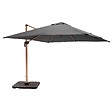 OVIALA - Parasol déporté 3x3m et 4 dalles à remplir effet bois gris - Brescia - vignette