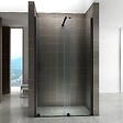 SANIVERRE - Porte de douche coulissante noire NAPOLI BLACK L. 130 cm verre 8 mm transparent H. 200 cm - vignette
