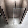 SANIVERRE - Porte de douche coulissante noire NAPOLI BLACK L. 130 cm verre 8 mm transparent H. 200 cm - vignette