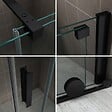 SANIVERRE - Porte de douche coulissante noire NAPOLI BLACK L. 130 cm verre 8 mm transparent H. 200 cm - vignette
