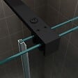 SANIVERRE - Porte de douche coulissante noire NAPOLI BLACK L. 130 cm verre 8 mm transparent H. 200 cm - vignette