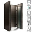SANIVERRE - MONABLACK Porte de douche pliante noire H.195 x L. 72-76 cm verre transparent 6 mm - vignette