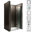 SANIVERRE - MONABLACK Porte de douche pliante noire H.195 x L. 96-100 cm verre transparent 6 mm - vignette