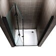 SANIVERRE - MONABLACK Porte de douche pliante noire H.195 x L. 96-100 cm verre transparent 6 mm - vignette