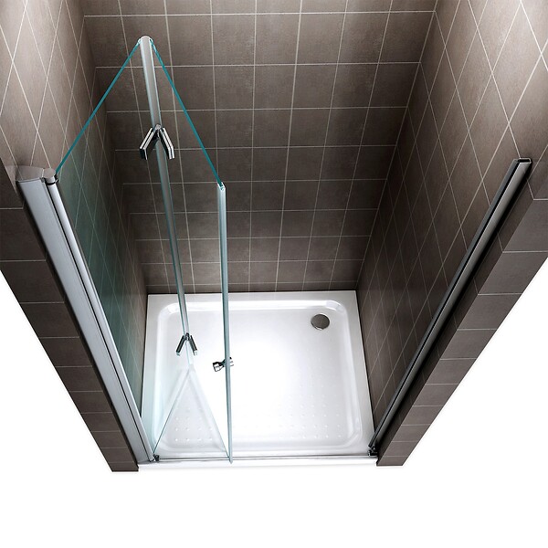 SANIVERRE - MONA Porte de douche pliante H.195 x L. 84-88 cm verre transparent 6 mm - large