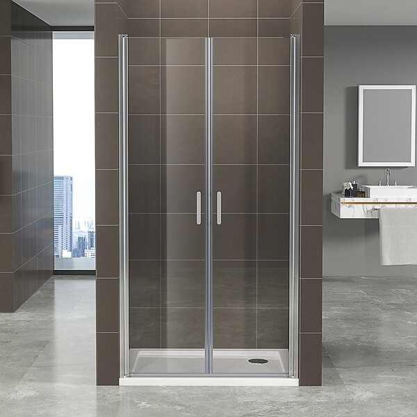 SANIVERRE - KIMI Porte de douche H.180 - L. 79 à 82 cm verre transparent 6 mm - large