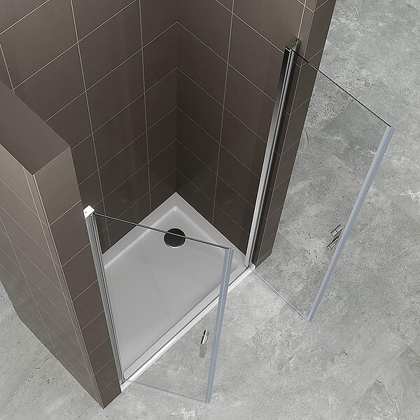 SANIVERRE - KIMI Porte de douche H.180 - L. 79 à 82 cm verre transparent 6 mm - large