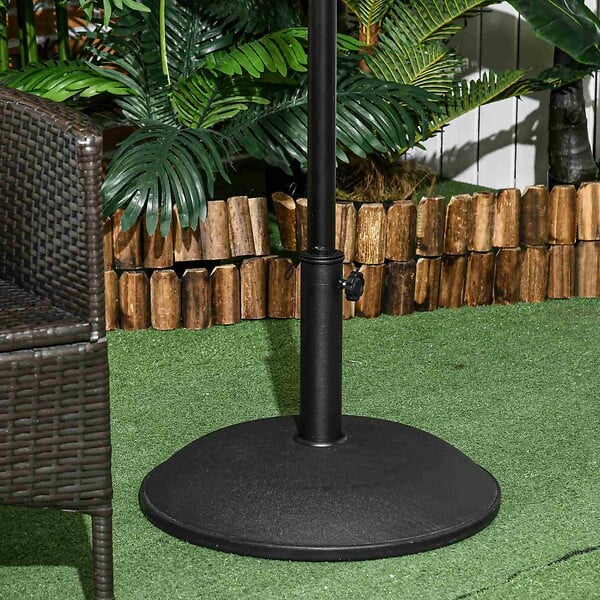 OUTSUNNY - Pied de parasol rond base de lestage parasol Ø 45 x 36H cm poids net 20 Kg ciment PVC gris noir - large
