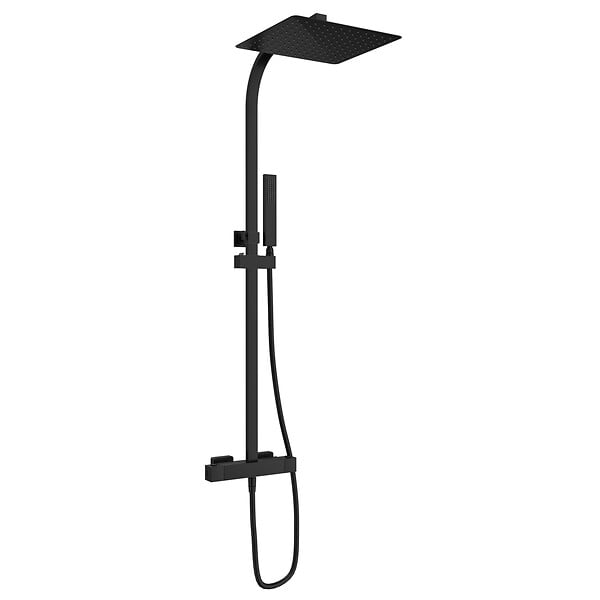 SANYCCES - Colonne de douche thermostatique CUBO Noir mat - large