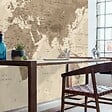 99DECO - Papier peint panoramique - Map Monde - intissé : 150g/m² - 7 lés : 336x270cm - vignette