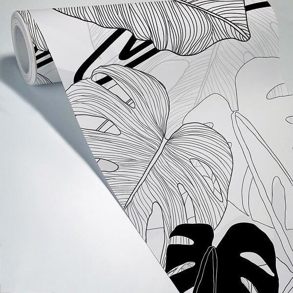 99DECO - Papier peint panoramique - Bornéo - Noir - intissé : 150g/m² - 7 lés : 336x270cm - large