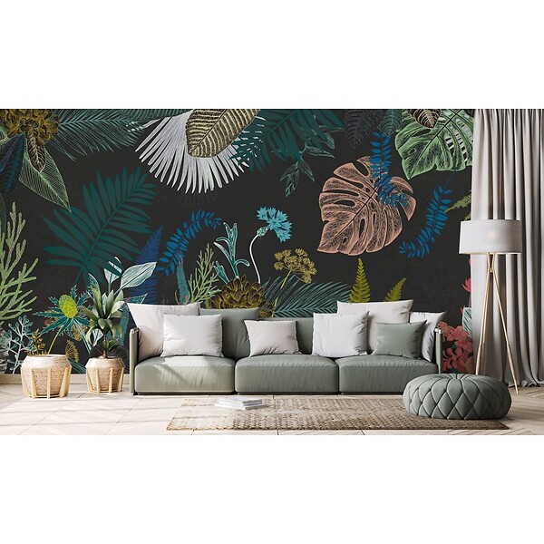 99DECO - Papier peint panoramique - Jungle Douanier - Multicolore - intissé : 150g/m² - 9 lés : 432x270cm - large
