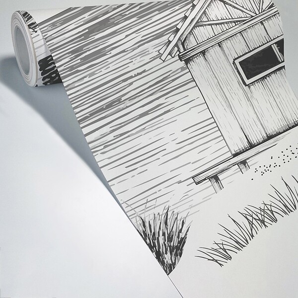 99DECO - Papier peint panoramique - Cap Ferret - Noir - intissé : 150g/m² - 9 lés : 432x270cm - large