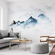 99DECO - Papier peint panoramique - Yukon - Bleu - intissé : 150g/m² - 5 lés : 240x270cm - vignette
