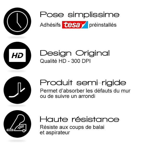 99DECO - Plinthes PVC adhésives décoratives pour sol - Lot de 10 - 100x8 cm (10m) Noir - Total Black - large