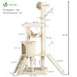 VOUNOT - Arbre à Chat 154cm avec Griffoir Plateforme Niche XXL Beige - vignette