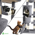 VOUNOT - Arbre à Chat 154cm avec Griffoir Plateforme Niche XXL Gris - vignette