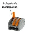 WAGO - Borne rapide automatique à cliquet S222 - 3 entrées - Wago - vignette