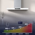 CIARRA - Hotte Connectée 90cm 650 m3/h App contrôle et Tactile Booster Fonction Verre Blanc CD9102W - vignette