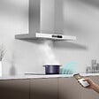 CIARRA - Hotte Connectée 90cm 650 m3/h App contrôle et Tactile Booster Fonction Verre Blanc CD9102W - vignette