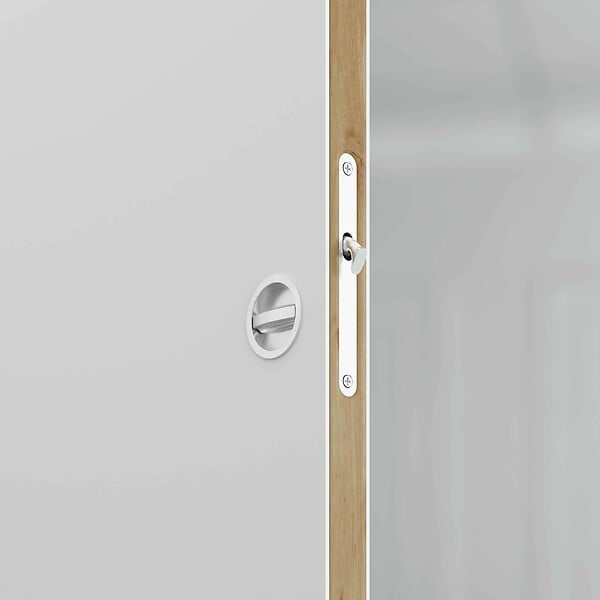 COULICOOL - Porte Coulissante avec Rail + Serrure - Prépeinte Plane 93 cm - large