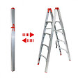 SECURY-T - Escabeau pliable télescopique tubulaire 1.51M 4 marches - vignette