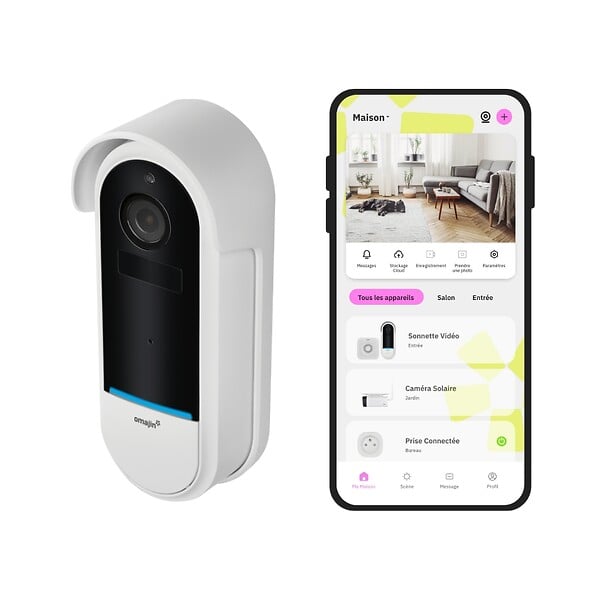 OMAJIN - Sonnette vidéo sans fil - 2K - Batterie 6700 mAh - large