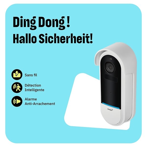 OMAJIN - Sonnette vidéo sans fil - 2K - Batterie 6700 mAh - large