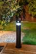GALIX - Borne solaire inox avec détecteur - Argent - Diam.7.6xH.50cm - vignette