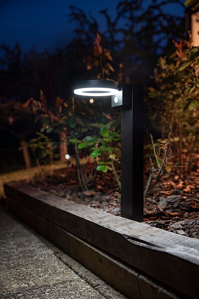 GALIX - Borne solaire en inox avec detecteur 1000 lumens - large