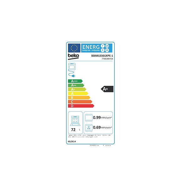 BEKO - Four Intégrable Multifonction 72l 60cm Pyrolyse Inox - BBIM13301XPE-1 - large