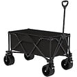 GT GARDEN - Chariot de transport pliable noir avec roues tout terrain - vignette