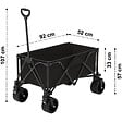 GT GARDEN - Chariot de transport pliable noir avec roues tout terrain - vignette
