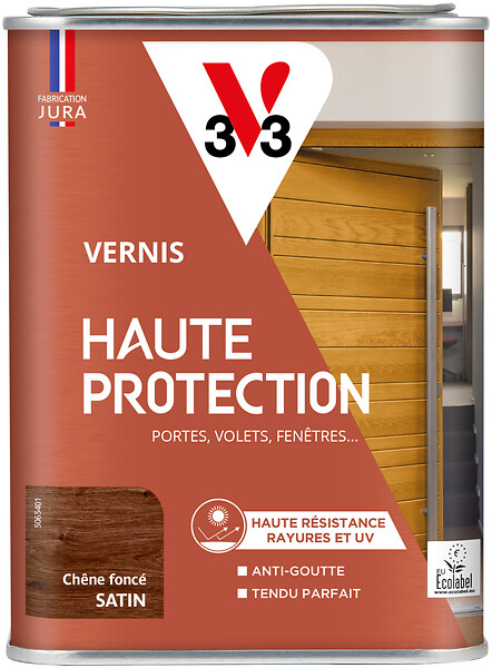 V33 BOIS - Vernis Haute Protection satin chêne foncé 1 L - large
