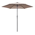 OVIALA - Parasol droit 3m inclinable à manivelle en aluminium taupe - Matera - vignette