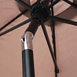OVIALA - Parasol droit 3m inclinable à manivelle en aluminium taupe - Matera - vignette