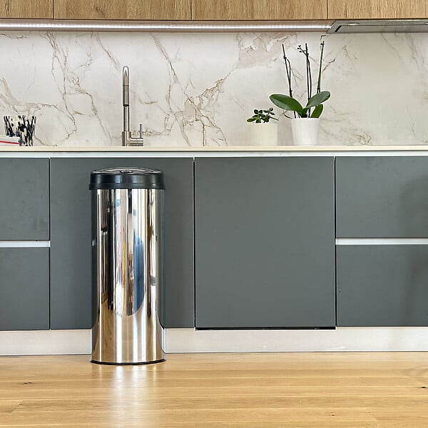 KITCHEN MOVE - Poubelle automatique inox ARTIC SILVERY argent 50L - large