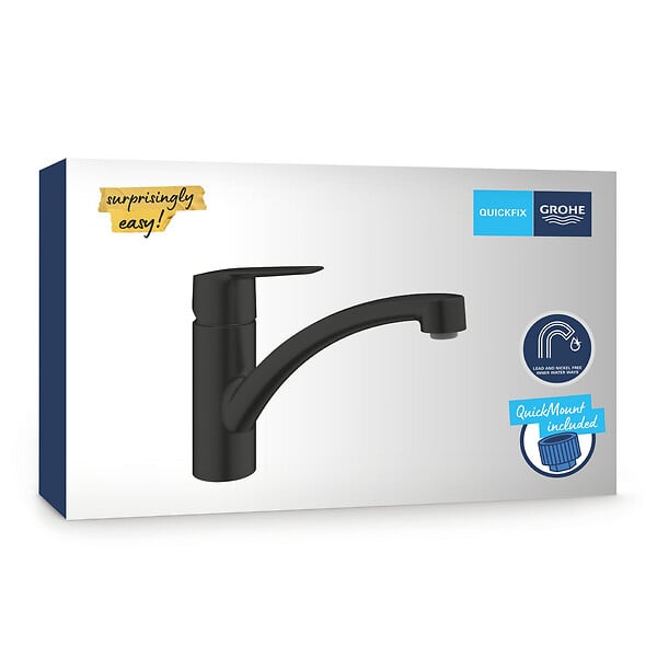 GROHE - Start mitigeur évier bec bas noir - large