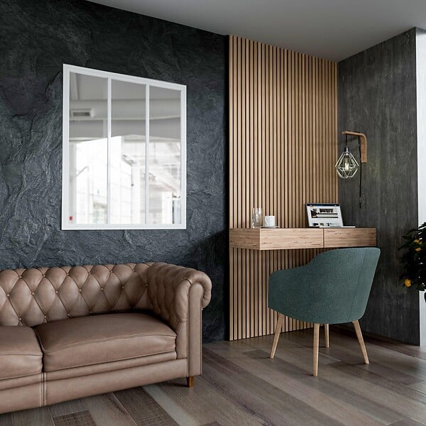 MON MARCHE DECO - Verrière 3 Carreaux - Déjà Montée - Blanc - large