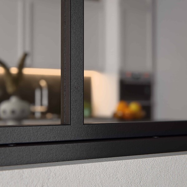 MON MARCHE DECO - Verrière Atelier 4 Carreaux - Déjà Montée - Noir Mat - large