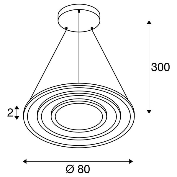 SLV - Suspension LED ONE FLAT Triple SLV - 58W - Ø max. 80cm - 2700/3000K - Laiton - Dimmable Dali - large
