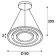 SLV - Suspension LED ONE FLAT Triple SLV - 58W - Ø max. 80cm - 2700/3000K - Laiton - Dimmable Dali - vignette