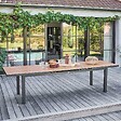 OVIALA - Table de jardin rectangulaire extensible bois 12 à 14 places - Melbourne - vignette