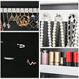 HOMCOM - Armoire à bijoux sur pieds avec miroir multi-rangement éclairage LED blanc - vignette