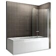 SANIVERRE - BALY Pare-baignoire 110x140 cm pliant & pivotant verre transparent anticalcaire - vignette
